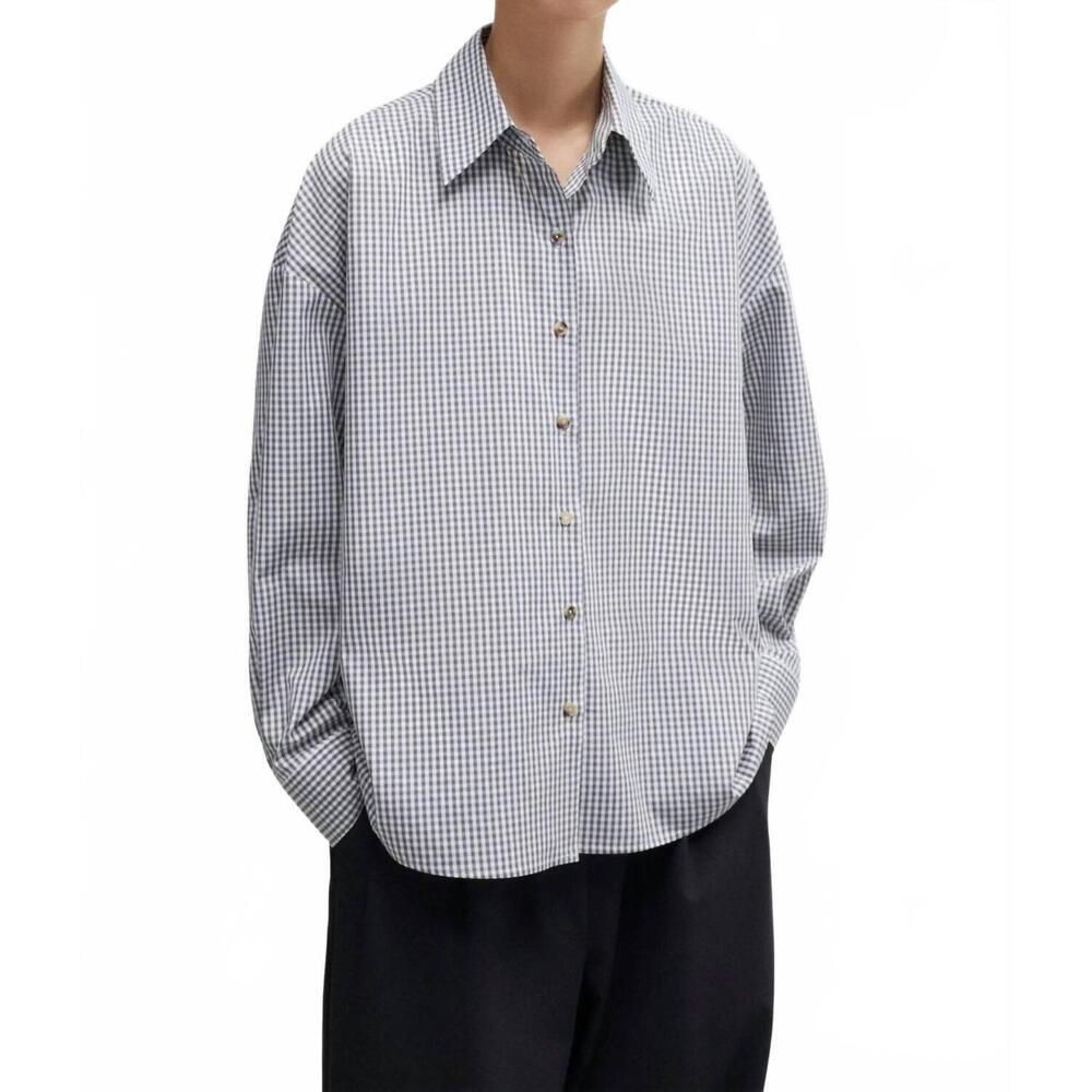 NEW CORDERA oversized vichy shirt in grey